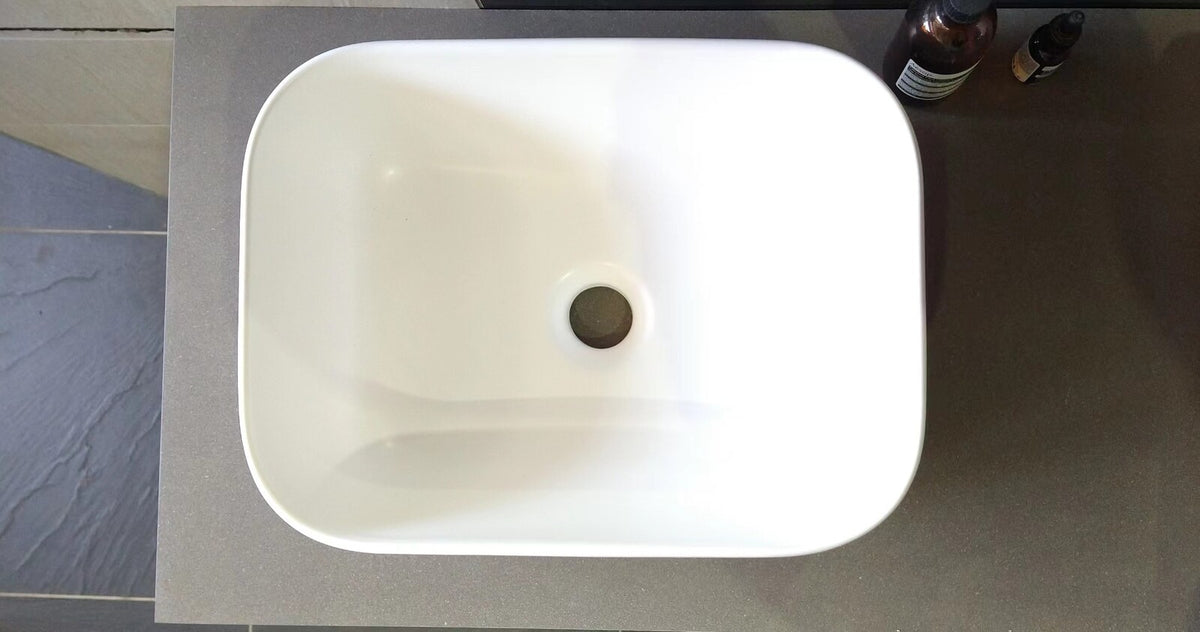 400*300*140mm Matte white Above Counter Top Porcelain Basin Bathroom Vanity