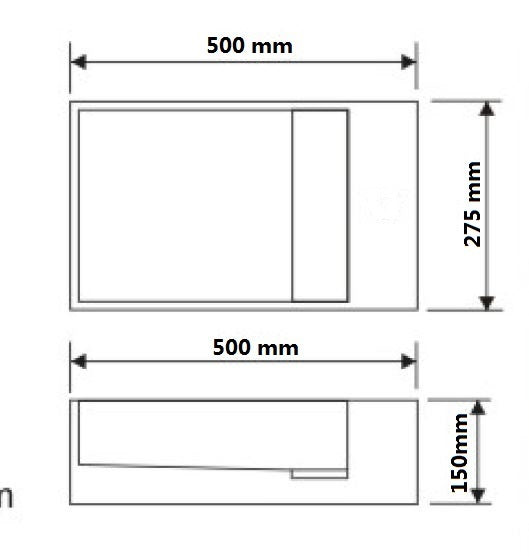 500*275*150 SOLID SURFACE HAND WASH BASIN Vanity Wall Hung for white bathroom
