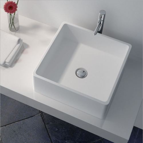 400*400*150 Solid Surface Basin for white bathroom
