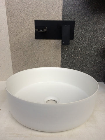 Gloss White-Matt White-Matt Black 360mm dia Super Slim Edge Round HAND WASH BASIN Vanity sink COUNTER TOP