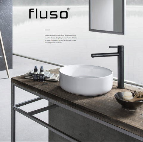 Gloss White-Matt White-Matt Black 360mm dia Super Slim Edge Round HAND WASH BASIN Vanity sink COUNTER TOP