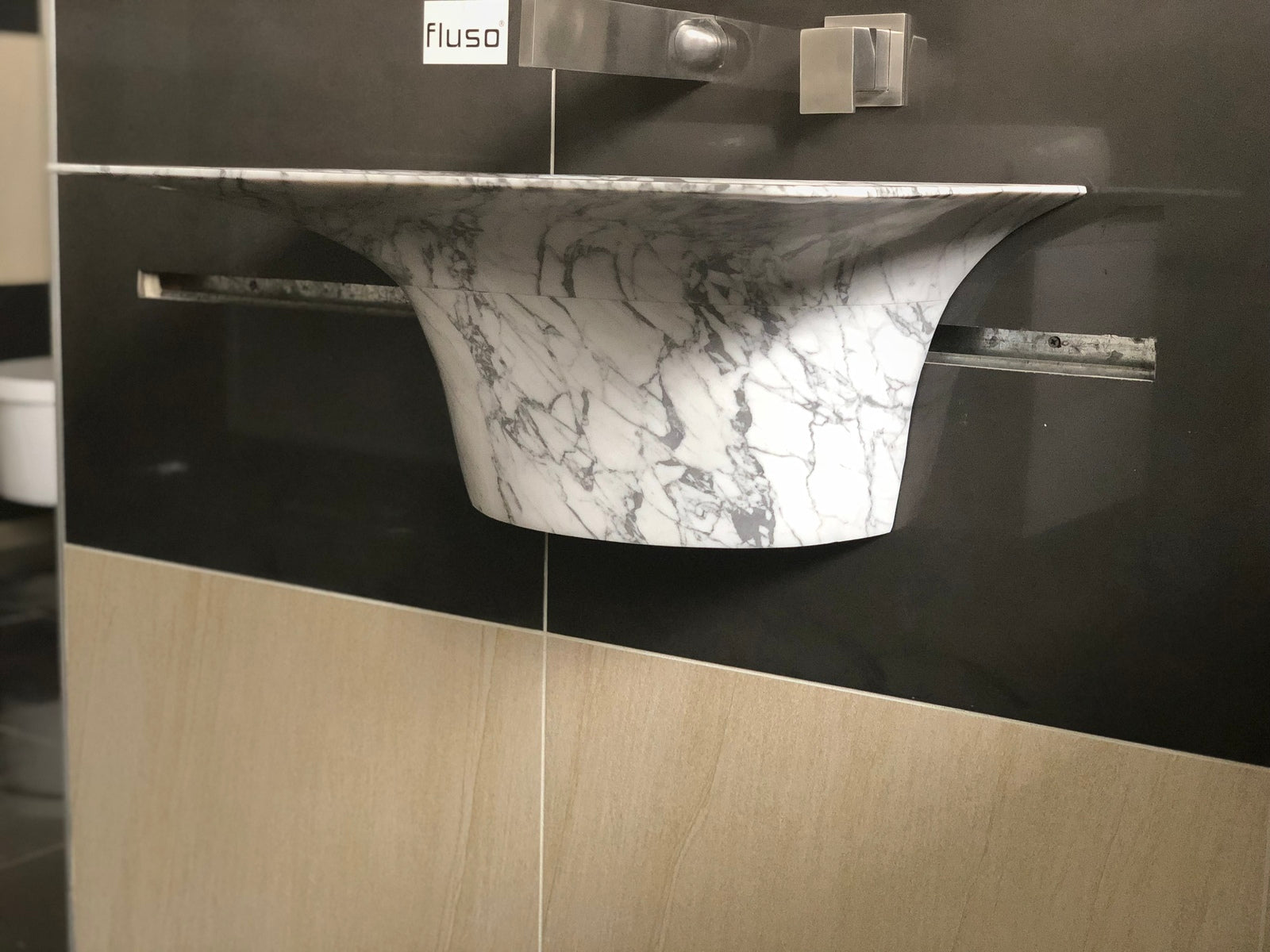 Handcrafted Natural Marble Basin 620x380mm Designer -for white bathroom