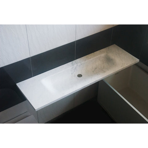 Handcrafted Carrara Natural Marble Basin - Vanity Top -for white bathroom