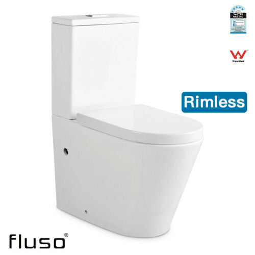 Melbourne Local pick up price - RIMLESS Toilet Suite Designer BACK TO WALL- CLOSE COUPLED- SOFT CLOSE Seat