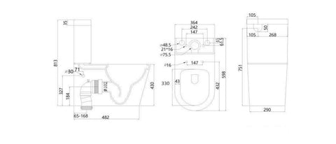 Melbourne Local pick up Smart  Compact RIMLESS Toilet Suite BACK TO WALL- CLOSE COUPLED- SOFT CLOSE Seat