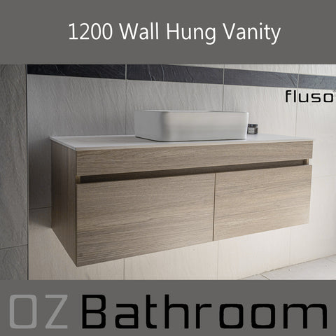 Pick up @Mel Modern look wall hung floating vanity sizes optional Sintered Stone bench top with undermount basin