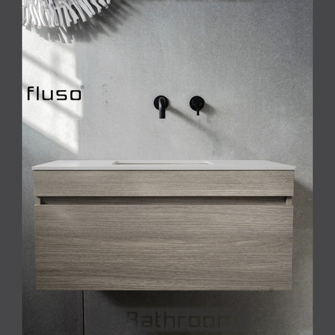 Pick up @Mel Modern look wall hung floating vanity sizes optional Sintered Stone bench top with undermount basin