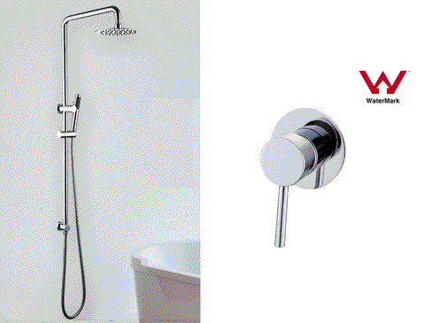 WELS Chrome 8" Round Rain Shower set W Handheld Rail Unit