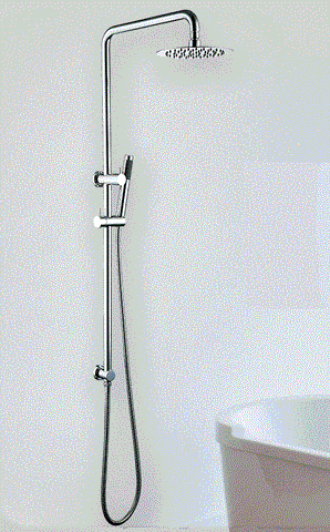 WELS Chrome 8" Round Rain Shower set W Handheld Rail Unit