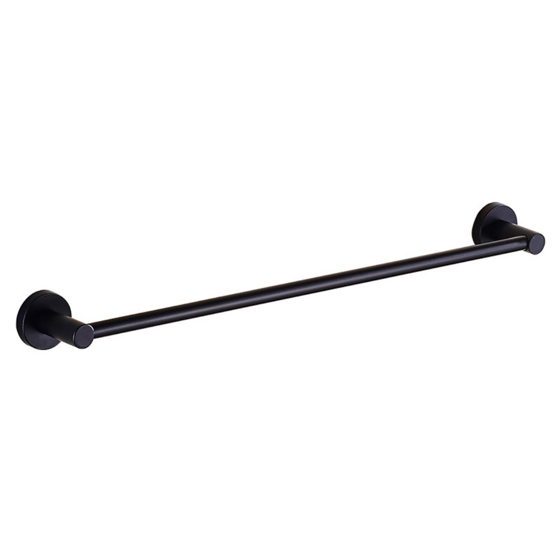 800mm Towel Rail Rack Round Holder Matt black Wall Mount